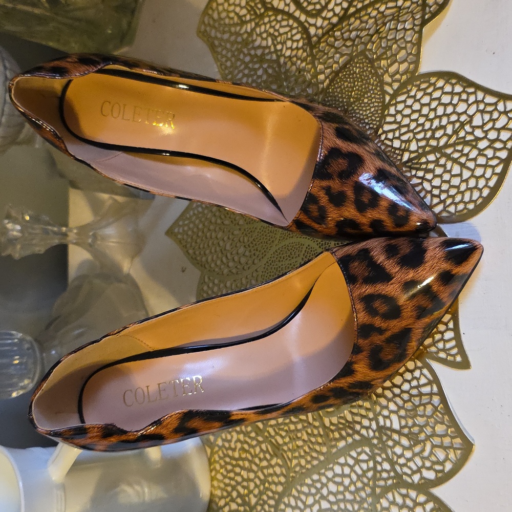 Coleter Leopard Print Stiletto Heels, 4" Heel